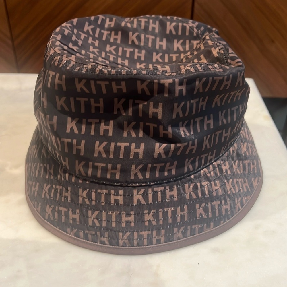 Kith monogrammed brown bucket hat